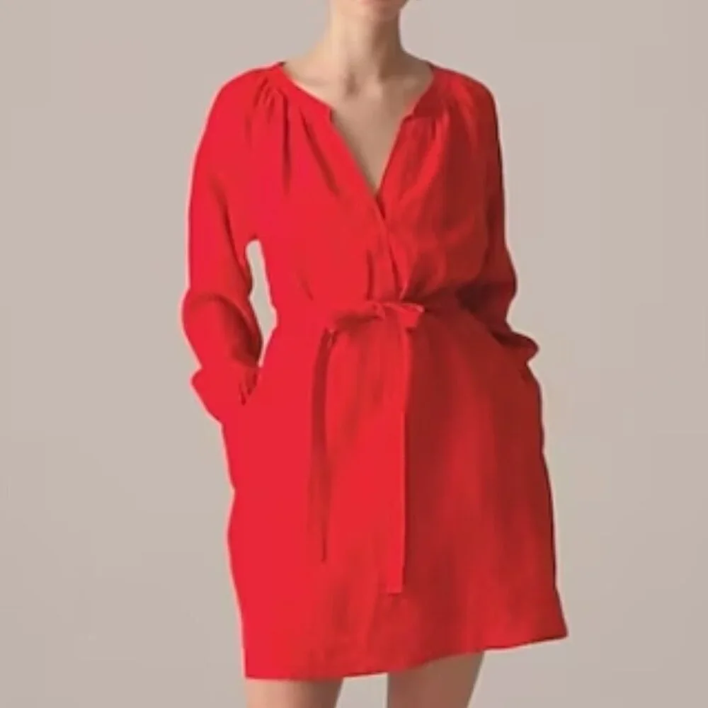 J.Crew Cabana Mini Dress in Linen – Red Arroyo, Size S, NWT